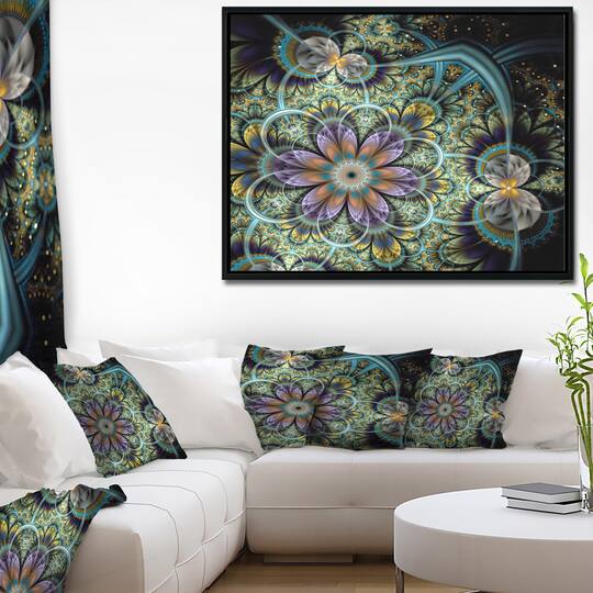 Designart - Symmetrical Green Fractal Flower
